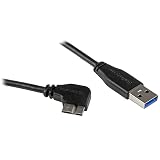 StarTech.com L型右向きMicro USB 3.0 スリムケーブル 2m USB3AU2MRS