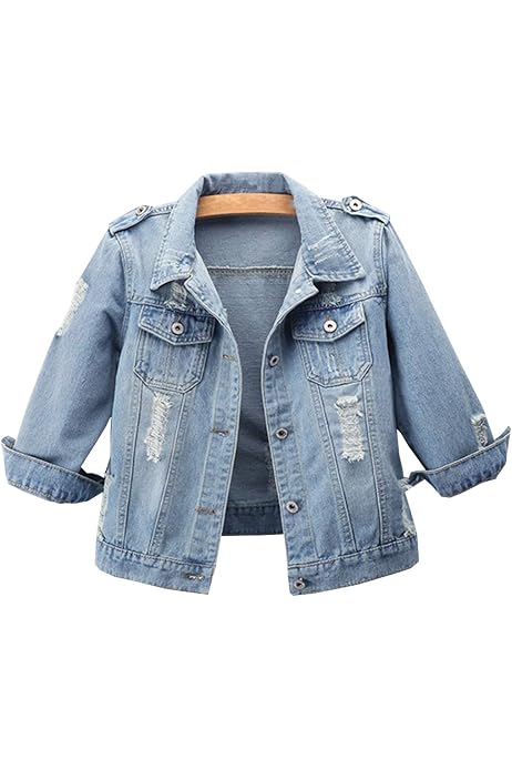 KEDERA Women's Collarless Denim Jackets 
