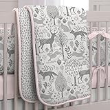 Carousel Designs Pink and Gray Woodland Crib Comforter by Carousel Designs
