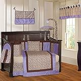 BabyFad Leopard Purple 10 Piece Baby Crib Bedding Set by BabyFad