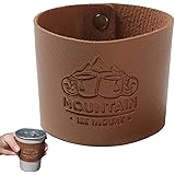 カップホルダー 丸型 コーヒー ドリンク カップホルダー レザー カップホルダー レザードリンクスリーブ ウォーターカップレザー断熱カバー 再利用可能なレザー カップ ホルスター ウォーターボトル ポータブル カップスリーブ ウォーターボトルカバー 
