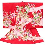 (キステ)Kisste お宮参り 産着 女の子 ＜お宮参りきもの＞ 正絹 ＜赤／毬・牡丹＞ 8-7-00027