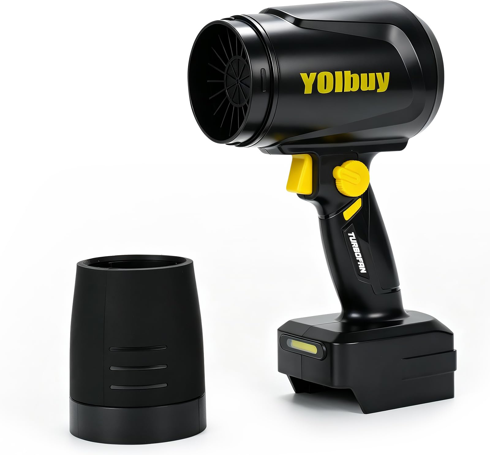 YOIbuy PRO 充電式 ハンディブロワー ターボブロワー 強力1.2㎏推力 18V 互換 (充電器・バッテリー別売り)本体のみ YHB-T08 | 45000rpm高出力ブラシレスモータ搭載 MAX風速58m/s 風圧1200g 洗車用ラッパー