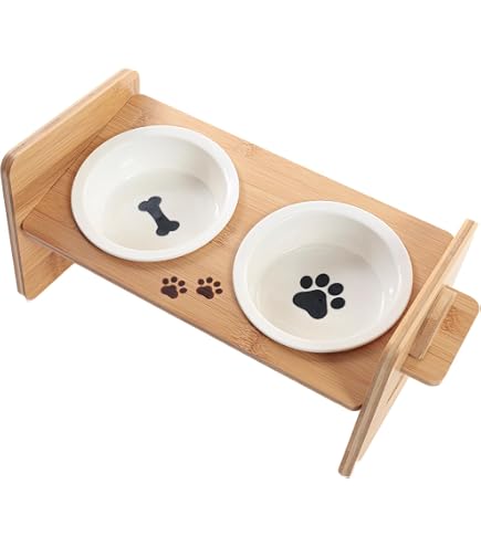Amazon | 【高さ調整可能】犬用食器 猫用食器 陶器製ペットボウル 滑り