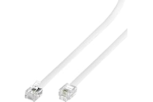 RJ11 6P4C Modular Telephone Extension Cable Phone Cord Line Wire (15 Feet, White)
