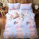 CHENGYI ピンクのブルーパターンのコットン柔らかく快適な掛け布団カバーシングルピースモダンシンプルスチューデントホームキルトカバー ( サイズ さいず : 150*200cm )