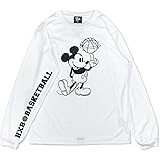 [エイチ エックス ビー] Mickey ミッキー バスケットボール ロングスリーブTシャツ(ドライ) / ディズニーコレクション/ホワイト×ブラック