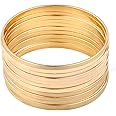 Nicole Miller New York Gold Multibangle Set of 12 Plain Matte Glossy Bangle Bracelets