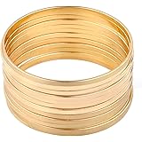 Nicole Miller New York Gold Multibangle Set of 12 Plain Matte Glossy Bangle Bracelets