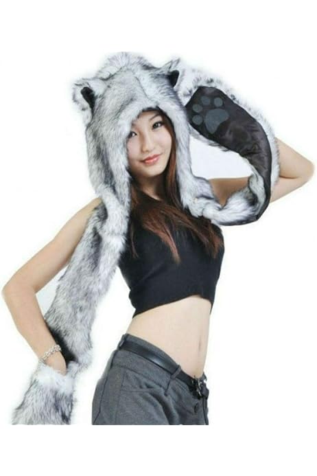 Full Animal Hood Hat Winter Warmer Cap 