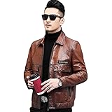 [Lincy] 牛革ジャケット メンズ シングルコート 中綿入り レザー ブルゾン リアルレザー スタイリッシュ スリム カジュアル 格好いい ジャンパー 革ジャン