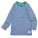 【KUT】コットンフライス長袖Tシャツ キッズ 男の子 女の子 ボーダー 無地 韓国子供服のマリンキャッスル100cm110cm120cm130cm 130cm (ボーダー)ブルー×グレー