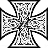 十字架 黒 STICKER JAPAN 各約長辺14センチ カッティングステッカー 防水 耐水 耐久 車 デカール パソコン ストーブ コンロ スマホ スーツケース カーステッカー スケボー PC スノーボード