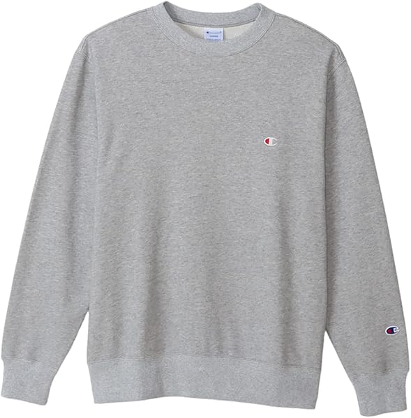 Champion C3-W001Z Men's Long Sleeve Fleece Lined Embroidered One Point Logo Crew Neck Sweatshirt Basic - 1