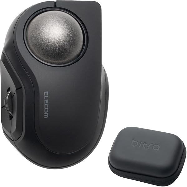 エレコム トラックボールマウス bitra 静音 人差し指操作 Bluetooth 無線2.4GHz 2台マルチペアリング 5ボタン 専用収納ケース付 ブラック M-MT2MRSABK - 1