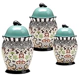 Certified International by Tracy Porter for Poetic WanderlustローズBoehmeコレクション3PC。Canisterセット None ブルー