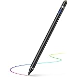 タッチペン 極細 スタイラスペン iPad/iPhone用/Android 導電繊維ペン先 1.45mm銅製ペン先 高感度 ツムツム USB充電式 スマートフォン タブレット対応 (ブラック)