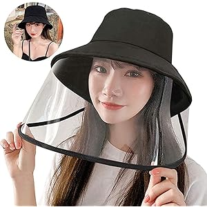 レディース ハット 保護 サンバイザー 日よけ UVカット 対策 フェイスカバー 帽子 折りたたみ つば広 軽量 男女兼用