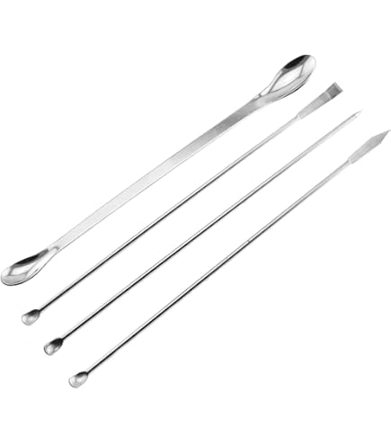 22 Pieces Stainless Steel Lab Spatula Micro Scoop Set Laboratory Sampling Spoon Mixing Spatula For Gel Cap Filler