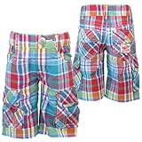 Daddy Oh Daddy マドラスチェック６分丈カーゴパンツ【V35118】 (100cm, レッド系)