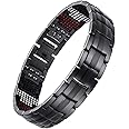 USWEL Titanium Bracelet for Men Black PVD Coating 591pcs Minerals Magnetic Bracelet for Men, 1 Count (Pack of 1), Titanium