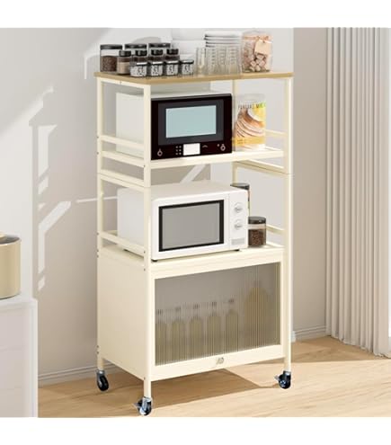 Amazon.co.jp: FaitLux キッチンラック スライド式棚板 レンジ