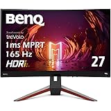 BenQ MOBIUZ EX2710R 湾曲ゲーミングモニター (27インチ/WQHD/湾曲1000R/165Hz 2.1ch treVoloスピーカー/VA/1ms/HDRi/HDR400/高機能スタンド/リモコン付属/ゲームモード(FPS/RPG