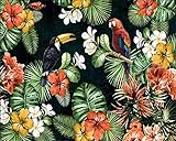 lqwxフォト壁紙Painting Parrot Tropical Rainforest Tropical Plant Cartoon子部屋壁紙ホーム装飾壁画 ertxdf846544425