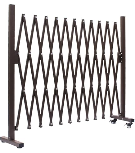 フェンス 5m キャスター付き アルミ製KT-50Y(MBR) ダークブラウン dショッピング |伸縮フェンス アルミ製 5m キャスター付き KT-50Y(MBR