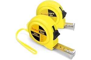 2 Packs Tape Measure 25 ft /16 ft, Esydon Measuring Tape Extendable, Self-Locking Tape Measurer, Easy Read Imperial/Metric Sc