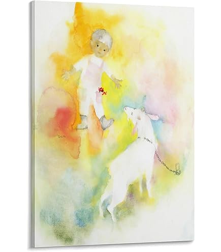 いわさき ちひろ チューリップと赤ちゃん 水彩画 プリント 複製画 絵画 額縁 いわさき ちひろ チューリップと赤ちゃん 水彩画 プリント 複製
