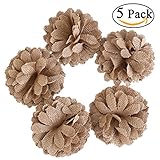 NUOLUXヘシアン黄麻布Daisy花クリスマスウェディングデコレーション5点