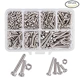 INCREWAY 320pcs M3 M4 304ステンレススチール六角穴付ボルトナット詰め合わせキット
