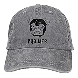 大人 デニム キャップパグ ライフ 大人気 ゴルフ ハット 柔らかい 紫外線対策 日よけ 小顔効果 プリント付き 無地 グレー