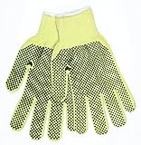 MCR Safety 9390LPD Kevlar Cotton Medium Weight 10 Gauge Plaited Gloves with PVC Dots On 2-Side Yello