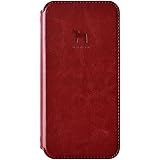 iPhone8 / iPhone7 専用 幸せのダーラナホース 手帳型スマホケース 【カーマイン】 北欧モチーフ PUレザー iPhoneケース 本革調 ICカード収納