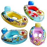 With Wheel Horn Baby Kid Child Swim Ring Inflatable Float Seat Boat Pool Fun by Baby Bathing Seats