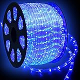 WYZworks 300' feet Blue LED Rope Lights - Flexible 2 Wire Accent Holiday Christmas Party Decoration 