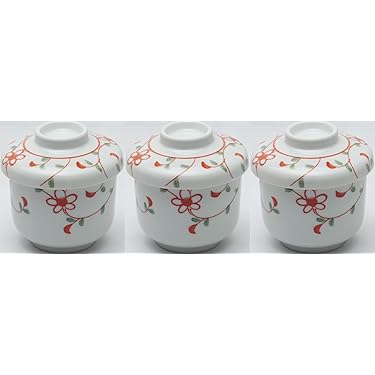 美濃唐津　蒸し碗セット5客 美濃焼 愛陶 蓋付き蒸し碗揃 5客セット 茶碗蒸し器 マグカップ