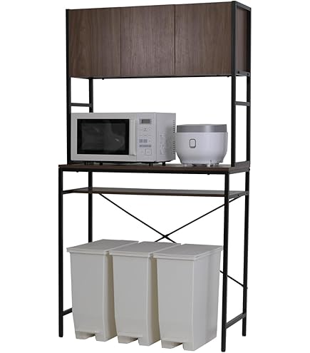 Amazon｜キッチンラック レンジ台 幅60cm 高さ170 ゴミ箱レンジ台