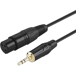 3.5 to xlr,CableCreation 3.5mm trs to xlr 3.5mm to xlr変換ケーブル3.5mm (1/8 Inch) ステレオ(オス) to XLR (メス)変換ケーブル1.8M/ブラック