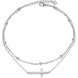 925 Sterling Silver Anklet for Women, Multilayer Charm Foot Chain Adjustable Ankle Bracelet Jewelry for Women