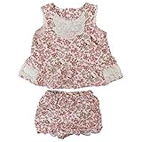 【秋冬物】(日本製) Pample Mousse(パンプルムース) ミニ裏毛プリントスカッラップヨーク切替ミルキースーツ 80cm/PK NO.DP-53453