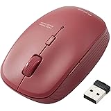 エレコム ワイヤレスマウス M-BL21DBKRD 5ボタン 3段階ポインタ速度可変 抗菌 レッド