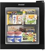 Amazon | Hijiru レトロ冷蔵ショーケース46L/ブラック（扉色 シルバー