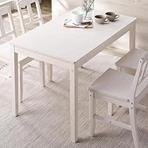 ホワイト　パイン材　ダイニングテーブルのみ　75cmx75cm Amazon｜RASIK ダイニングテーブル 単品 幅115cm ホワイト 天然木