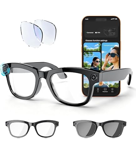 Amazon | スマートグラス「2026最新」スマートメガネ ピーカーとカメラ