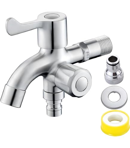 Amazon | TOTO 横水栓13 T130AEQF13C 双口水栓 | 浴室水栓用パーツ