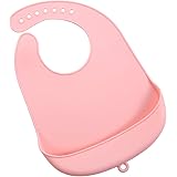 【 お食事エプロン 女の子 】 シンプルで可愛いパステルカラー 丸めて持ち運びが便利 防水仕様 食事用 スタイ シリコン