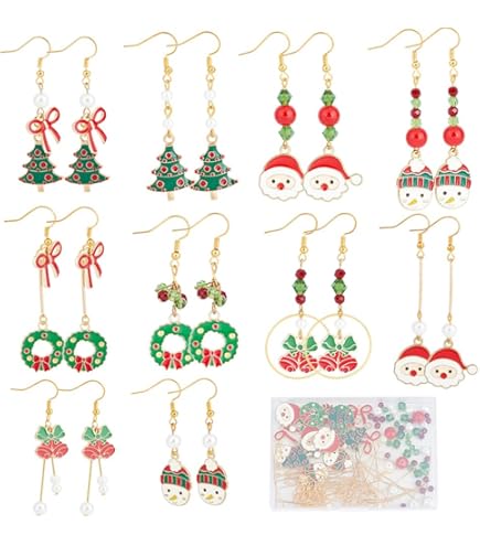Amazon | SUNNYCLUE 【輝くクリスマス】 10対 クリスマス ピアス 